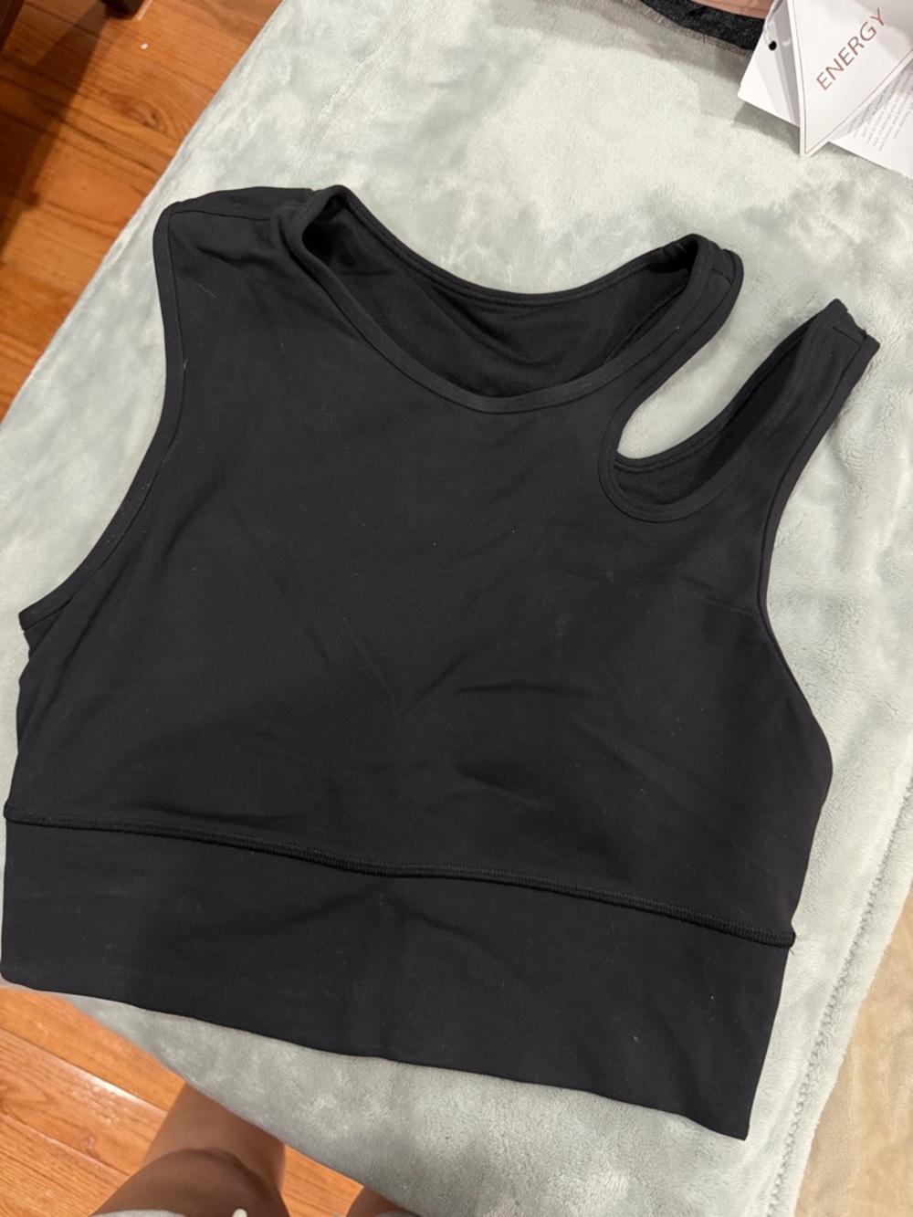 lululemon athletica Black Asymmetric Crop Tank
